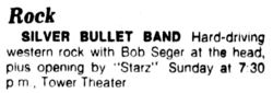 Bob Seger & The Silver Bullet Band / Frog on Mar 13, 1977 [255-small]