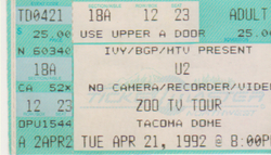 U2 / Pixies on Apr 21, 1992 [448-small]