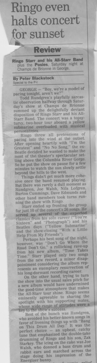 Aug 01, 1992: Ringo Starr / Burton Cummings / Joe Walsh / Timothy B ...