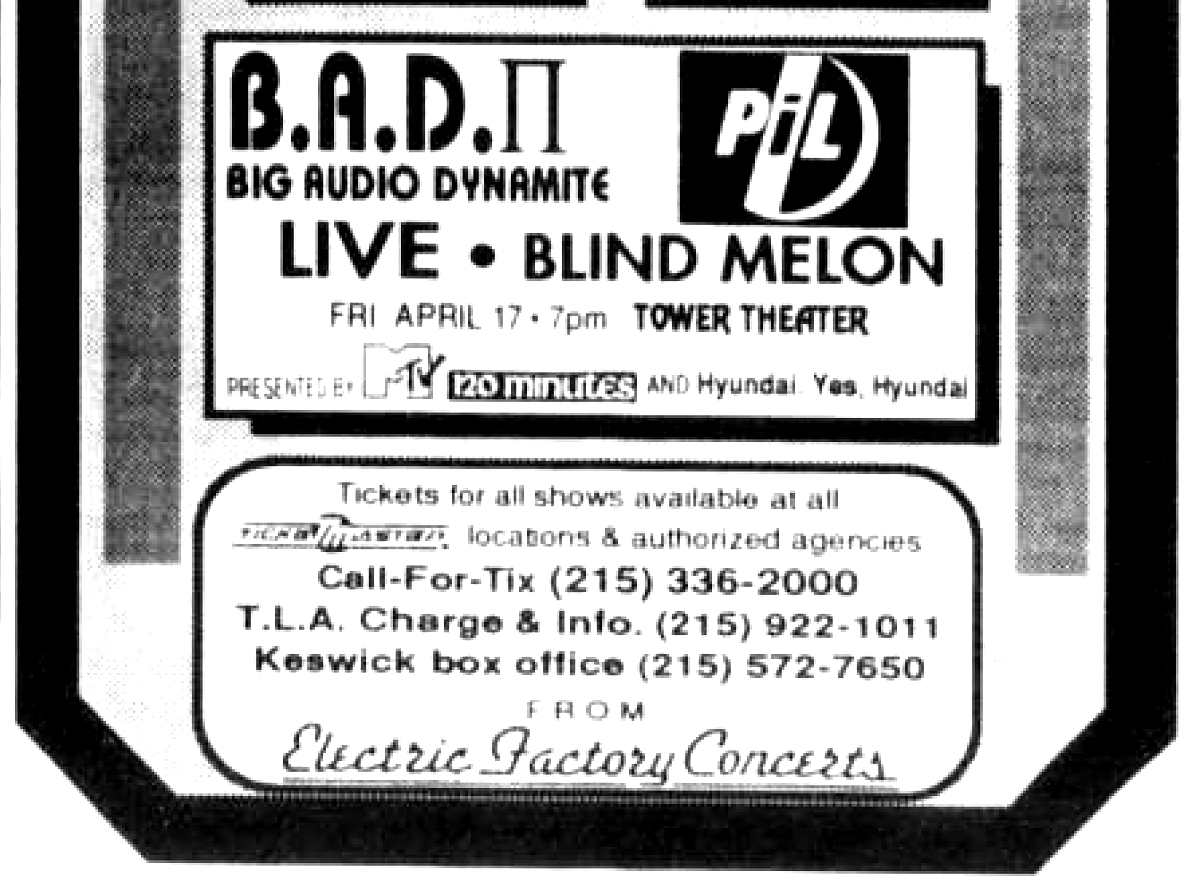 Apr 17, 1992: B.A.D. II / Public Image Ltd. / Big Audio Dynamite