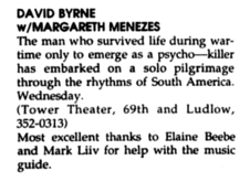 David Byrne / Margareth Menezes on Nov 15, 1989 [324-small]