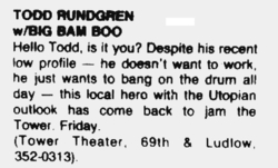 Todd Rundgren / Big Bam Boo on Aug 11, 1989 [326-small]
