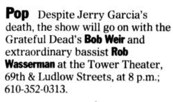 Bob Weir / Rob Wasserman   / ratdog / From Good Homes on Aug 25, 1995 [423-small]
