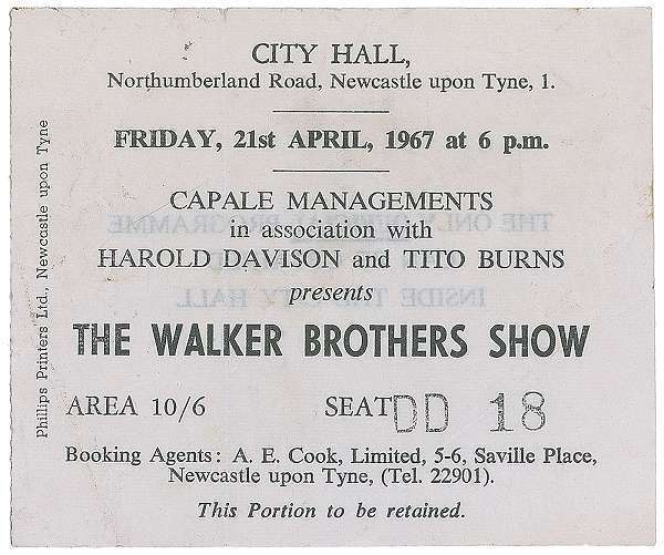 The Walker Brothers Concert & Tour History Concert Archives