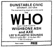 The Who / Wishbone Ash / Axe / Lee's Plastic Sounds on Jul 25, 1970 [892-small]