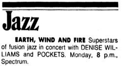 Earth Wind & Fire / Denise Williams / Pockets on Nov 14, 1977 [995-small]