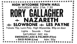 Rory Gallagher / Nazareth / Slowbone / Les Payne on Nov 27, 1971 [075-small]