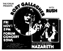 Rory Gallagher / Rush / Nazareth on Nov 1, 1974 [128-small]