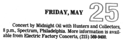 Midnight Oil / Hunters & Collectors on May 25, 1990 [227-small]