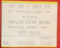 tags: Roxy Music, Ticket, Oakland Arena - Roxy Music on May 7, 1983 [879-small]