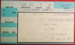 tags: ZZ Top, Ticket - ZZ Top on Nov 26, 1990 [919-small]