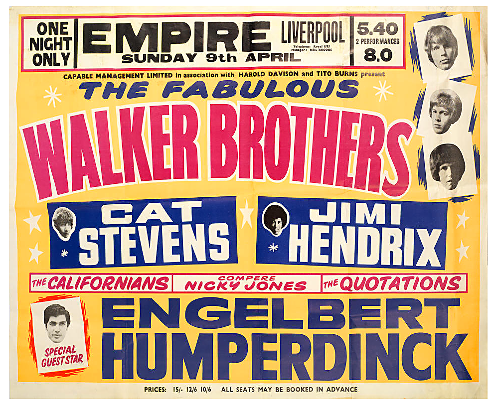 Apr 09, 1967 The Walker Brothers / Englebert humperdink / Cat Stevens / Jimi Hendrix at Empire