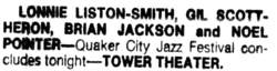 Lonny Liston-Smith / Gil Scott-Heron / Brian Jackson The The Midnight Band / Noel pointer on Oct 9, 1977 [147-small]