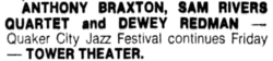 Anthony Braxton / Sam Rivers Quartet / Dewey Redman on Oct 7, 1977 [153-small]