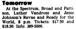 luther vandross / Jesse Johnson Revue / Ready For The World on Aug 29, 1985 [481-small]