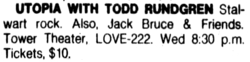 Todd Rundgren / Utopia / Jack Bruce  & Friends on Dec 31, 1980 [570-small]