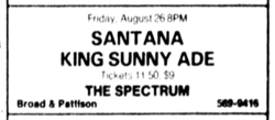 Santana / King Sunny Ade on Aug 26, 1983 [636-small]