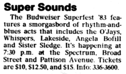 The O'Jays / Lakeside / angela bofill / The Whispers / Sister Sledge on Sep 10, 1983 [648-small]