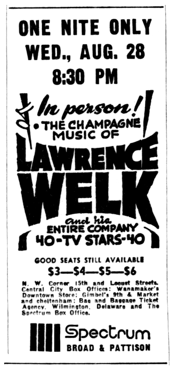 Lawrence welk Concert & Tour History Concert Archives
