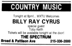 Billy Ray Cyrus / Toby Keith on Dec 3, 1993 [991-small]