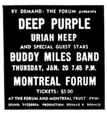 Deep Purple / Uriah Heep / Buddy Miles Band on Jan 20, 1972 [380-small]