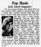 Grand Funk Railroad / Rod Stewart / Eric Burdon and War / Elizabeth on Oct 23, 1970 [664-small]