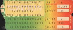 Peter Gabriel / Electric Guitars on Nov 16, 1982 [751-small]