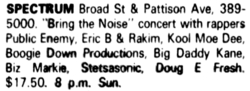 Public Enemy / Eric B. & Rakim / Kool Moe Dee / Boogie Down Productions / Big Daddy Kane / Biz Markie / Stetsasonic / Doug E. Fresh on Sep 4, 1988 [788-small]