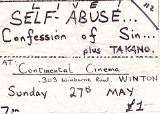 Self Abuse / Confession Of Sin / Takano on May 27, 1984 [626-small]