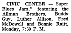 Allman Brothers Band / Buddy Guy / Luther Allison / Mississippi Fred McDowell / Bonnie Raitt on Aug 16, 1971 [761-small]