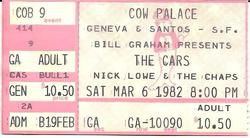 The Cars / Nick Lowe & The Chaps on Mar 8, 1982 [500-small]