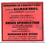 Allman Brothers Band / Cowboy / Bruce Springsteen on Mar 27, 1971 [964-small]