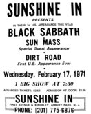 Black Sabbath / Sun Mass / Dirt Road on Feb 17, 1971 [600-small]