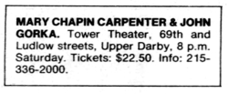 Mary Chapin Carpenter / John Gorka on Nov 5, 1994 [981-small]