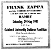 Frank Zappa / The Mothers Of Invention / Livingston Taylor / Bambu on May 29, 1971 [302-small]