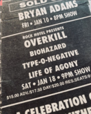 Overkill / Biohazard / Obituary / Type O Negative / Life Of Agony / Helmet on Jan 18, 1992 [328-small]