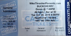 tags: Ticket - Buckcherry / Sons Of Texas / Trust Divided on Oct 20, 2015 [860-small]