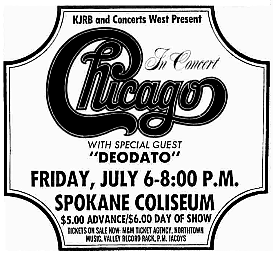 Chicago's 1973 Concert & Tour History Concert Archives