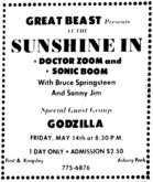 Dr. Zoom & The Sonic Boom / Bruce Springsteen / Sunny Jim / Godzilla on May 14, 1971 [592-small]