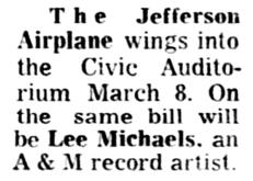Jefferson Airplane / Lee Michaels / Madness / Bo Evans on Mar 8, 1969 [902-small]