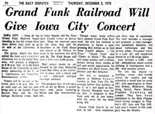 Grand Funk Railroad / Mylon on Dec 12, 1970 [970-small]