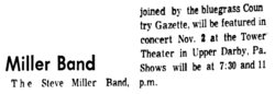 Steve Miller Band / Country Gazette on Nov 2, 1973 [019-small]