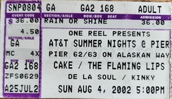 tags: Ticket - Cake / Flaming Lips / De La Soul / Kinky / Hackensaw Boys on Aug 4, 2002 [038-small]
