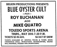 Blue Oyster Cult / Roy Buchanan / Mike Quatro on May 30, 1974 [495-small]