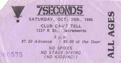 BGK / 7 Seconds / Verbal Assult / Johnny Guitar Knox on Oct 25, 1986 [736-small]