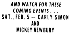 carly simon / Mickey Newbury on Feb 5, 1972 [442-small]