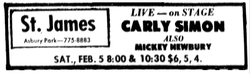 carly simon / Mickey Newbury on Feb 5, 1972 [446-small]