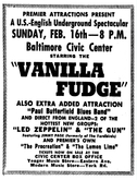 Vanilla Fudge / Paul Butterfield Blues Band / Led Zeppelin / The Gun / The Lemon Lime on Feb 16, 1969 [957-small]