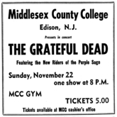 New Riders of the Purple Sage / Grateful Dead on Nov 22, 1970 [119-small]