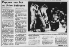 From "The Independent Florida Alligator", Monday, Sept. 8, 1986, p. 1, Red Hot Chili Peppers / The Preachers on Sep 5, 1986 [259-small]